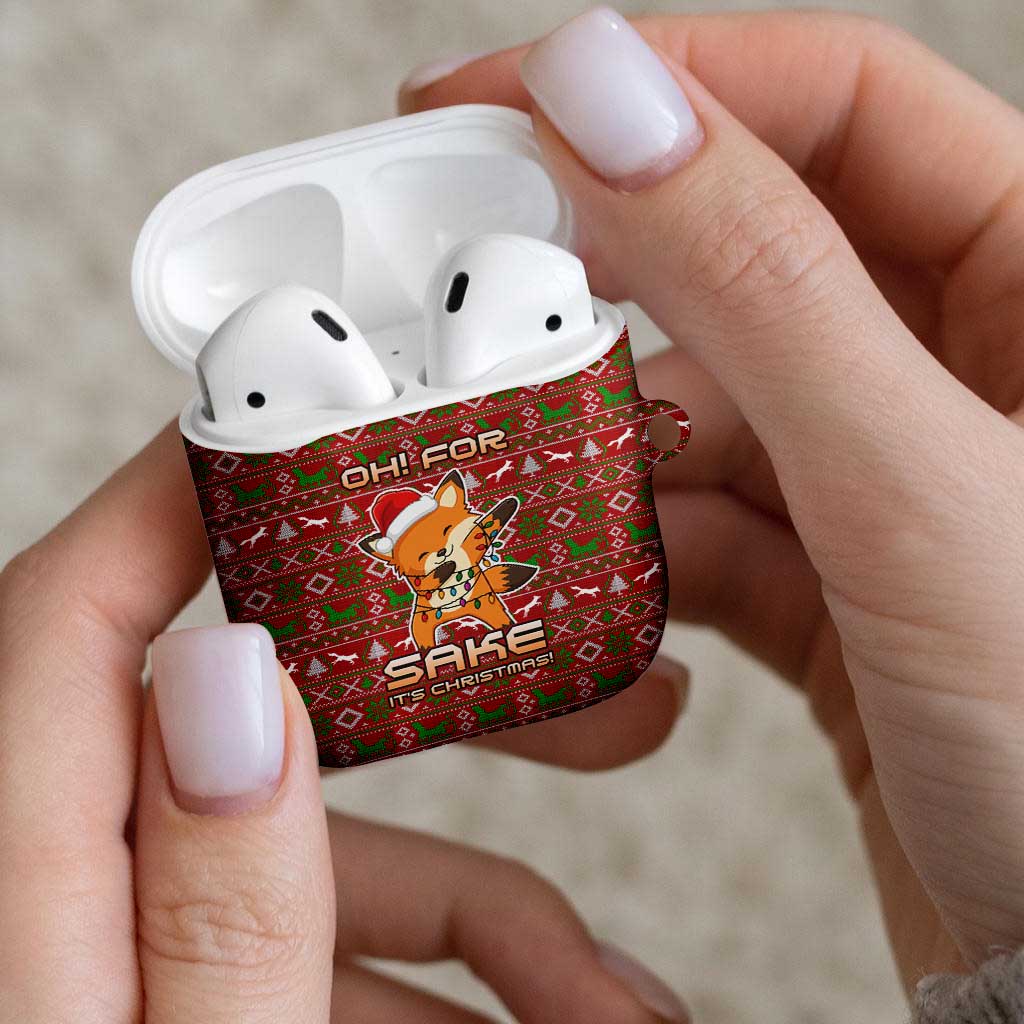 Oh For Fox Sake Christmas AirPods Case Xmas Holiday Patterns - Wonder Print Shop