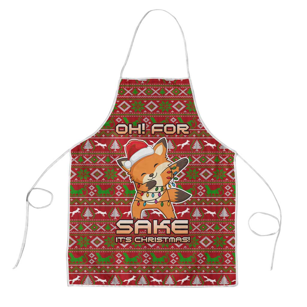 Oh For Fox Sake Christmas Apron Xmas Holiday Patterns - Wonder Print Shop