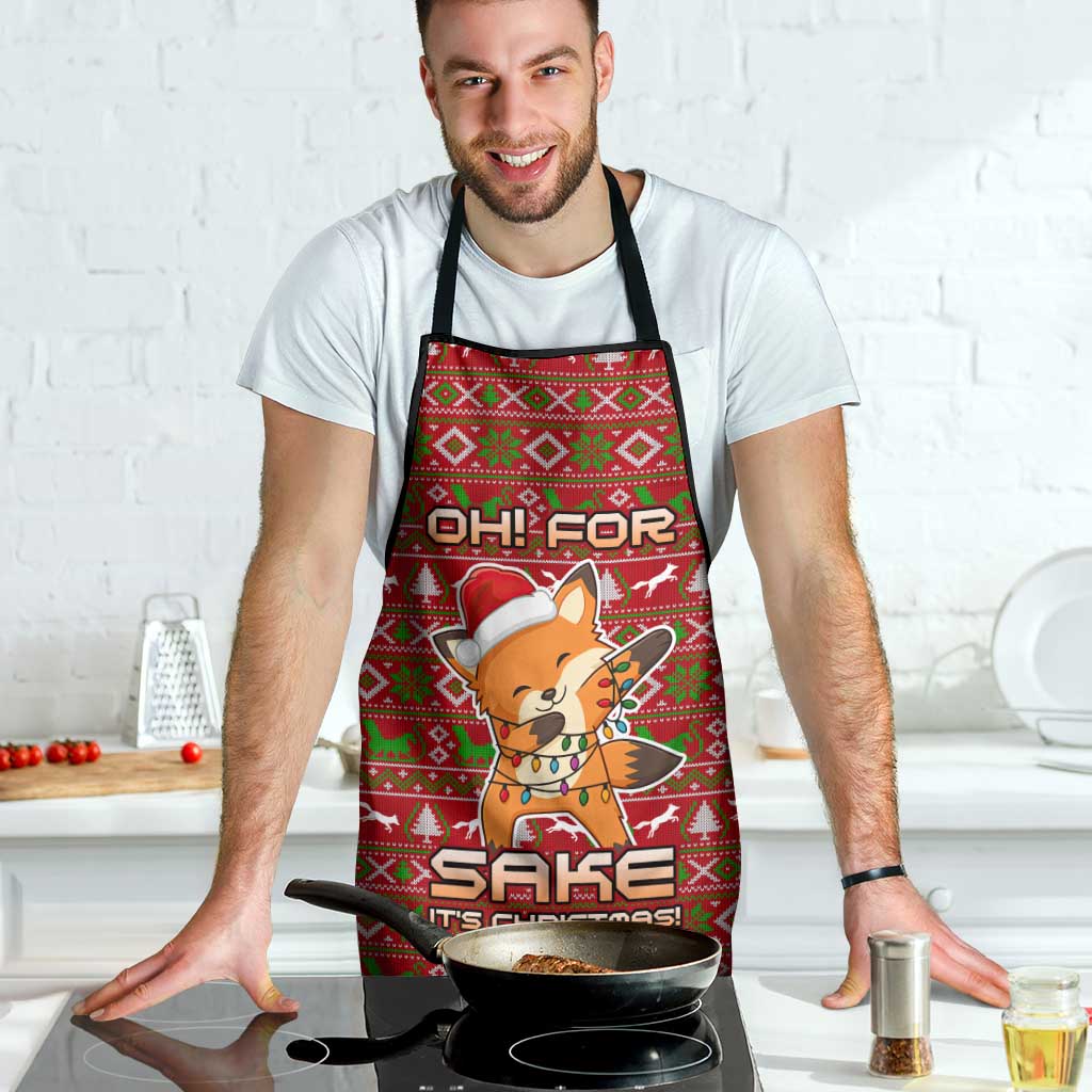 Oh For Fox Sake Christmas Apron Xmas Holiday Patterns - Wonder Print Shop
