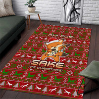 Oh For Fox Sake Christmas Area Rug Xmas Holiday Patterns - Wonder Print Shop
