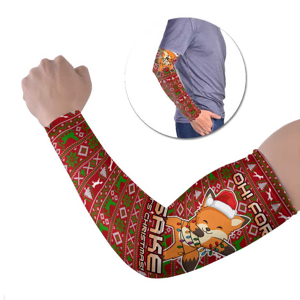 Oh For Fox Sake Christmas Arm Sleeves Xmas Holiday Patterns - Wonder Print Shop