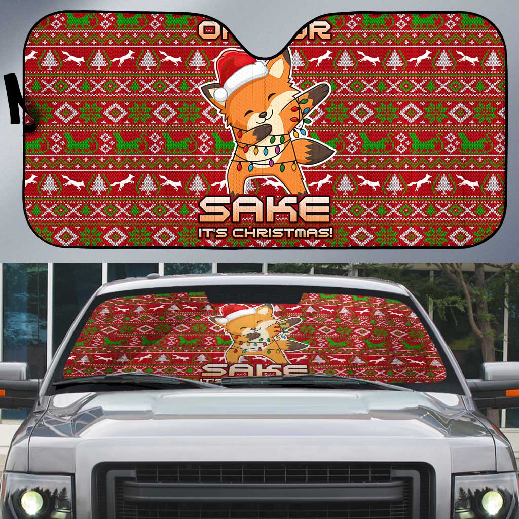 Oh For Fox Sake Christmas Auto Sun Shade Xmas Holiday Patterns - Wonder Print Shop