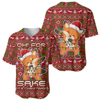 Oh For Fox Sake Christmas Baseball Jersey Xmas Holiday Patterns - Wonder Print Shop