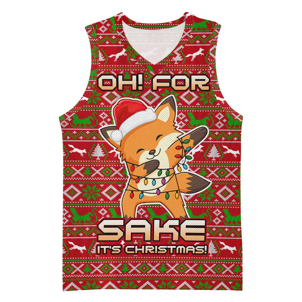 Oh For Fox Sake Christmas Basketball Jersey Xmas Holiday Patterns - Wonder Print Shop
