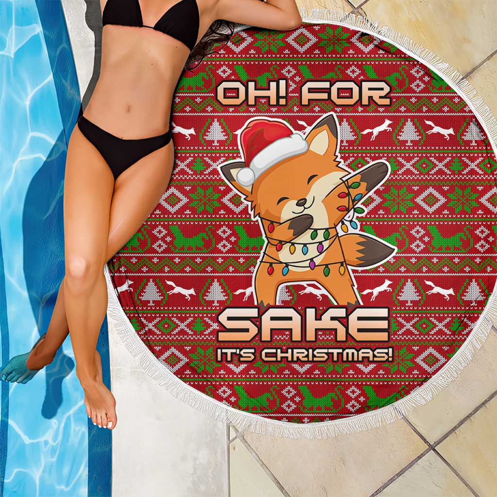 Oh For Fox Sake Christmas Beach Blanket Xmas Holiday Patterns - Wonder Print Shop