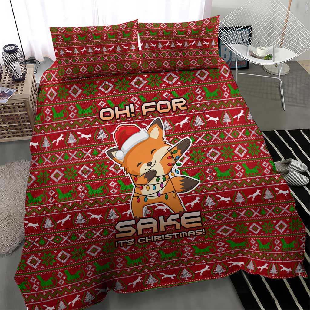 Oh For Fox Sake Christmas Bedding Set Xmas Holiday Patterns - Wonder Print Shop