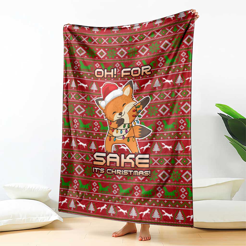 Oh For Fox Sake Christmas Blanket Xmas Holiday Patterns - Wonder Print Shop