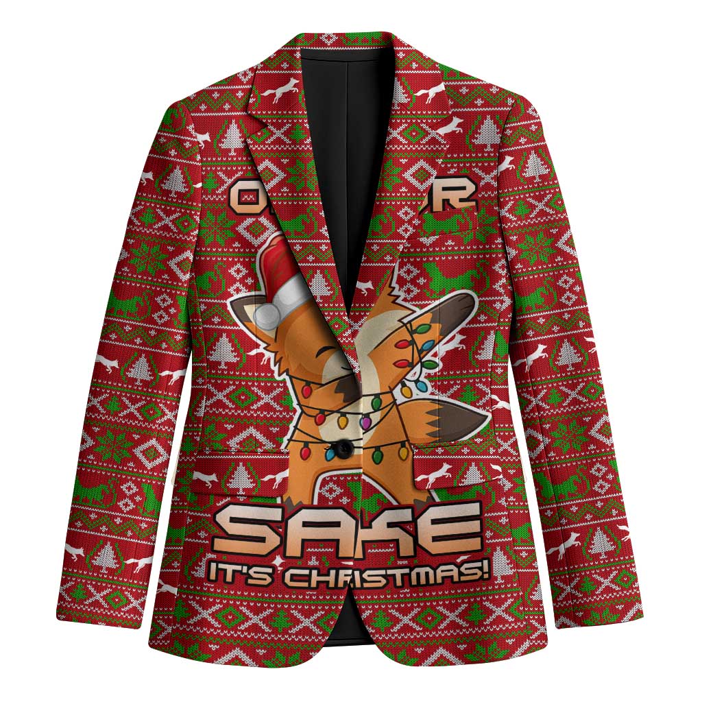 Oh For Fox Sake Christmas Blazer Xmas Holiday Patterns - Wonder Print Shop