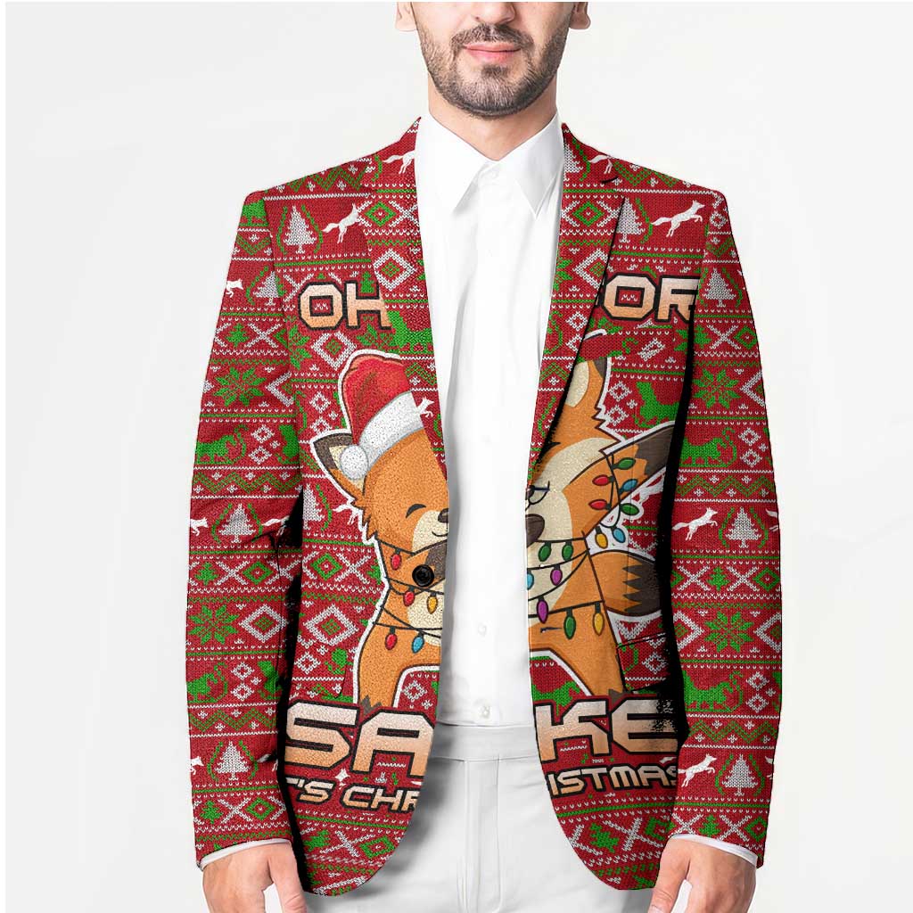 Oh For Fox Sake Christmas Blazer Xmas Holiday Patterns - Wonder Print Shop