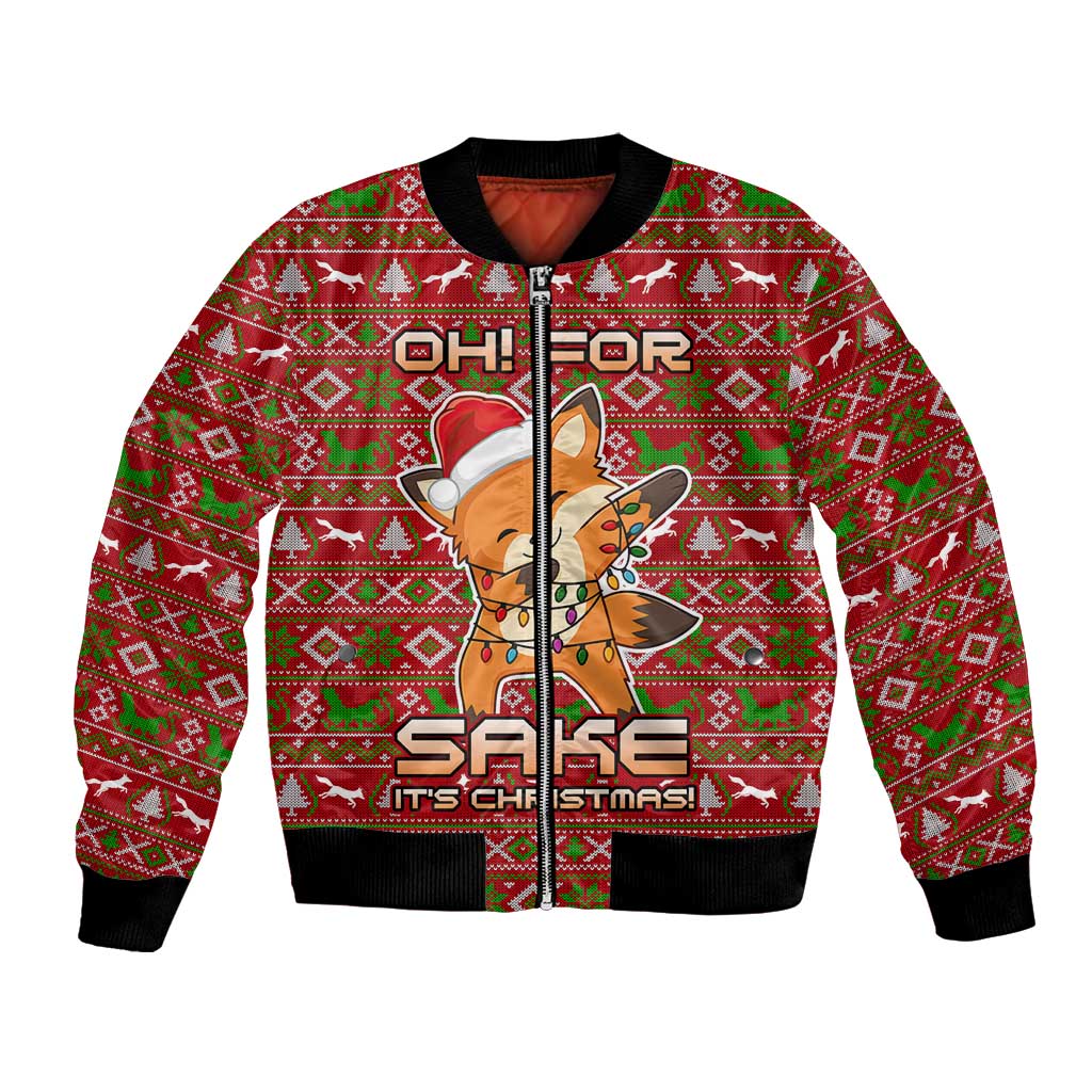 Oh For Fox Sake Christmas Bomber Jacket Xmas Holiday Patterns - Wonder Print Shop