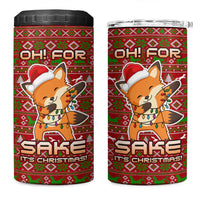 Oh For Fox Sake Christmas 4 in 1 Can Cooler Tumbler Xmas Holiday Patterns - Wonder Print Shop