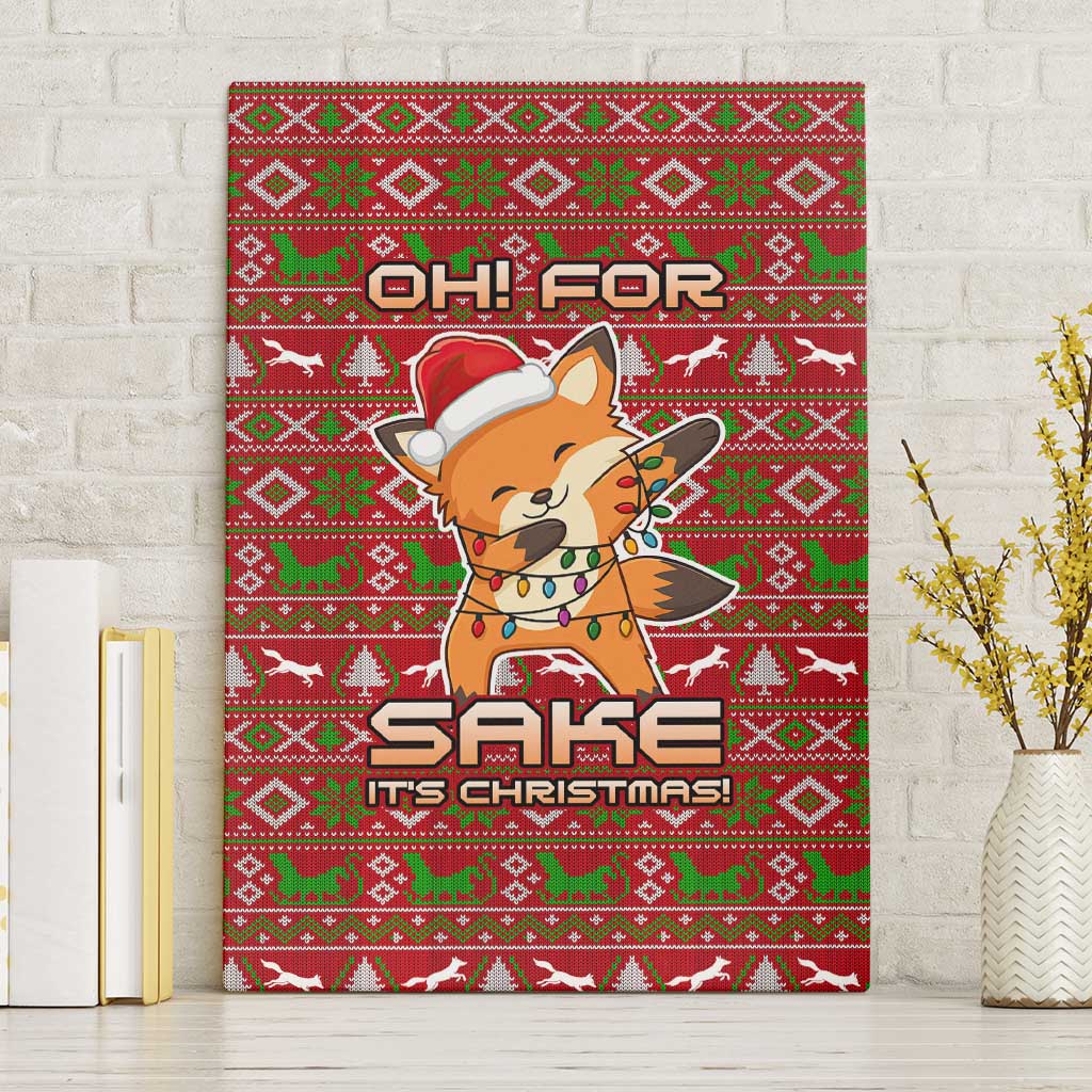 Oh For Fox Sake Christmas Canvas Wall Art Xmas Holiday Patterns - Wonder Print Shop