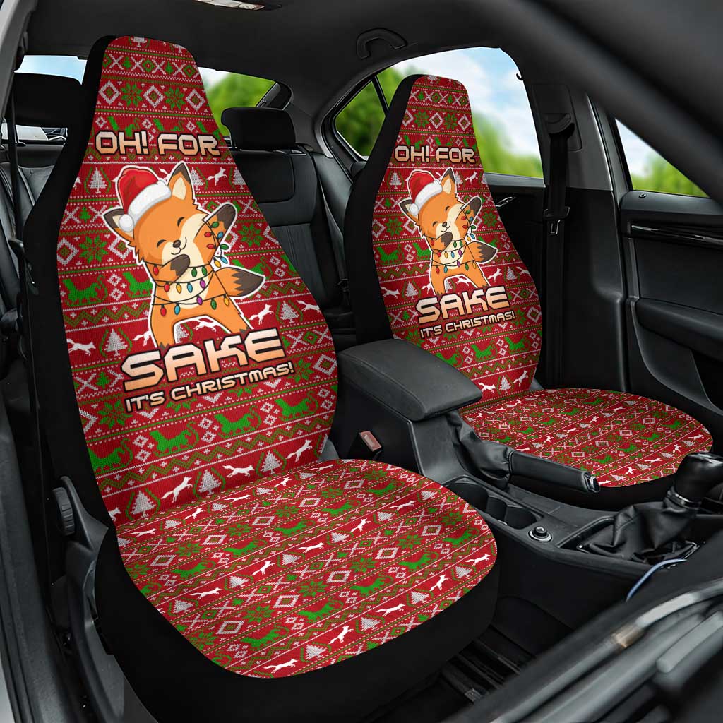 Oh For Fox Sake Christmas Car Seat Cover Xmas Holiday Patterns - Wonder Print Shop