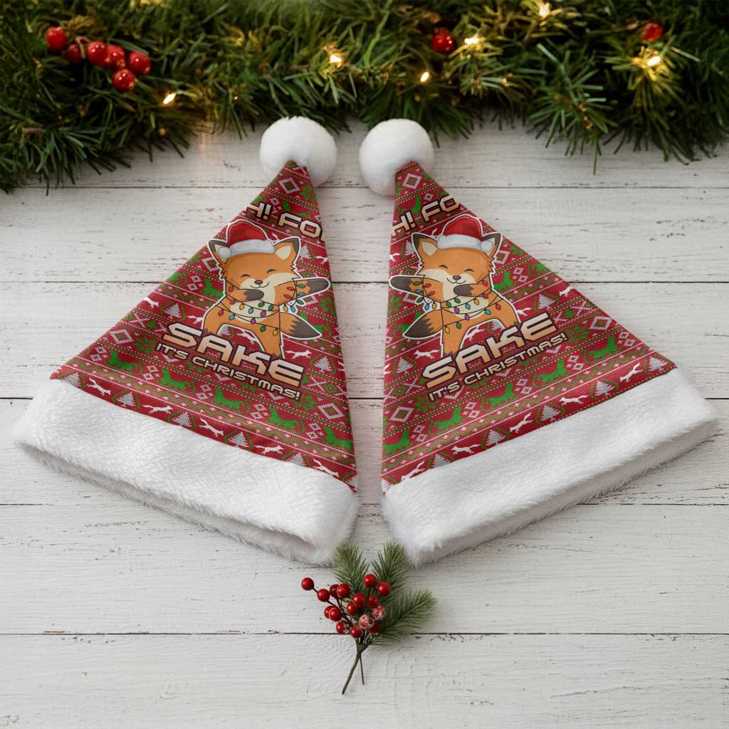 Oh For Fox Sake Christmas Santa Hat Xmas Holiday Patterns - Wonder Print Shop