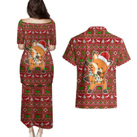 Oh For Fox Sake Christmas Couples Matching Puletasi and Hawaiian Shirt Xmas Holiday Patterns - Wonder Print Shop