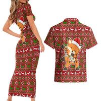 Oh For Fox Sake Christmas Couples Matching Short Sleeve Bodycon Dress and Hawaiian Shirt Xmas Holiday Patterns - Wonder Print Shop