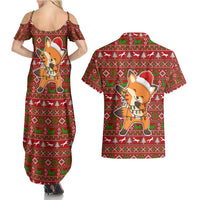 Oh For Fox Sake Christmas Couples Matching Summer Maxi Dress and Hawaiian Shirt Xmas Holiday Patterns - Wonder Print Shop