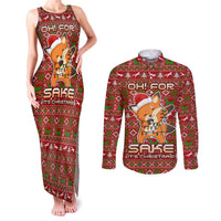 Oh For Fox Sake Christmas Couples Matching Tank Maxi Dress and Long Sleeve Button Shirt Xmas Holiday Patterns - Wonder Print Shop