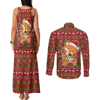 Oh For Fox Sake Christmas Couples Matching Tank Maxi Dress and Long Sleeve Button Shirt Xmas Holiday Patterns - Wonder Print Shop