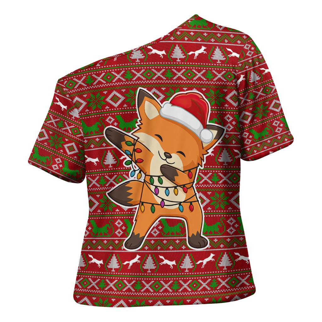 Oh For Fox Sake Christmas Cross Shoulder Shirt Xmas Holiday Patterns - Wonder Print Shop