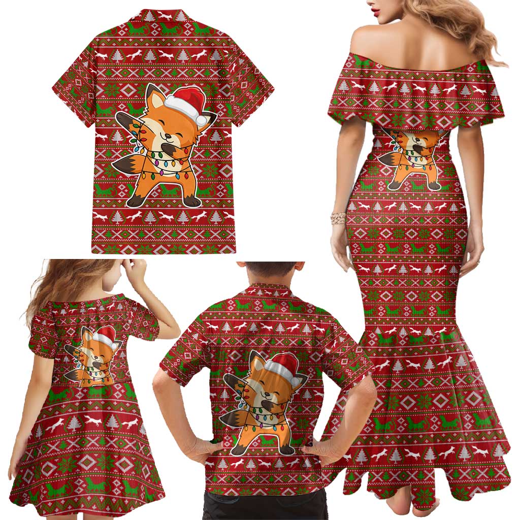 Oh For Fox Sake Christmas Family Matching Mermaid Dress and Hawaiian Shirt Xmas Holiday Patterns - Wonder Print Shop