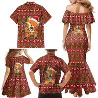 Oh For Fox Sake Christmas Family Matching Mermaid Dress and Hawaiian Shirt Xmas Holiday Patterns - Wonder Print Shop