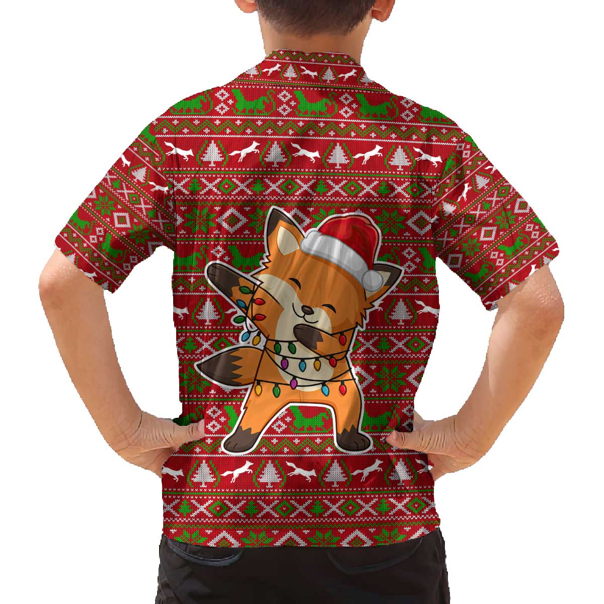 Oh For Fox Sake Christmas Family Matching Off The Shoulder Long Sleeve Dress and Hawaiian Shirt Xmas Holiday Patterns - Wonder Print Shop