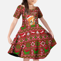 Oh For Fox Sake Christmas Family Matching Off The Shoulder Long Sleeve Dress and Hawaiian Shirt Xmas Holiday Patterns - Wonder Print Shop