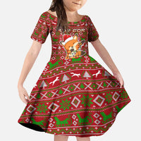 Oh For Fox Sake Christmas Family Matching Off Shoulder Maxi Dress and Hawaiian Shirt Xmas Holiday Patterns - Wonder Print Shop