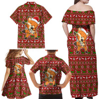 Oh For Fox Sake Christmas Family Matching Off Shoulder Maxi Dress and Hawaiian Shirt Xmas Holiday Patterns - Wonder Print Shop