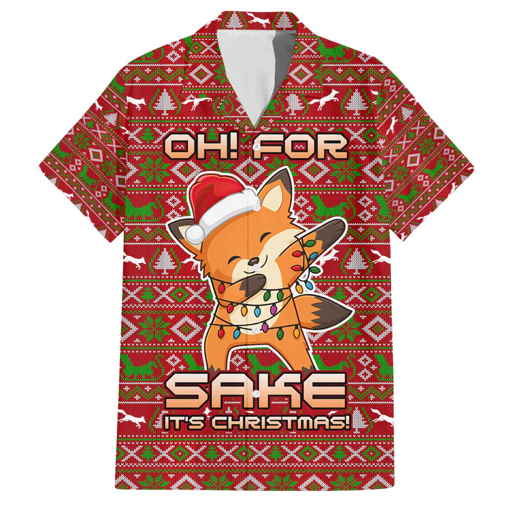 Oh For Fox Sake Christmas Family Matching Off Shoulder Maxi Dress and Hawaiian Shirt Xmas Holiday Patterns - Wonder Print Shop