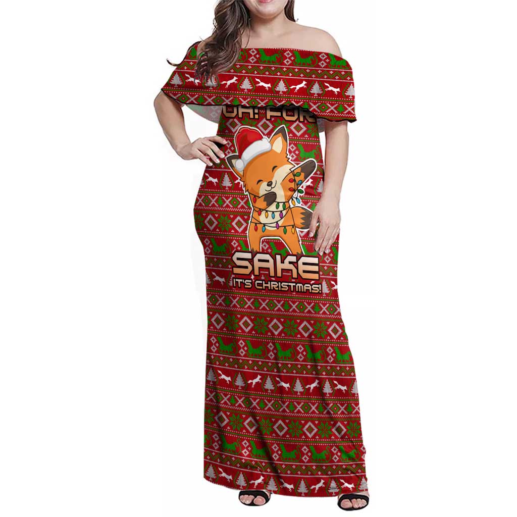 Oh For Fox Sake Christmas Family Matching Off Shoulder Maxi Dress and Hawaiian Shirt Xmas Holiday Patterns - Wonder Print Shop