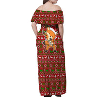 Oh For Fox Sake Christmas Family Matching Off Shoulder Maxi Dress and Hawaiian Shirt Xmas Holiday Patterns - Wonder Print Shop