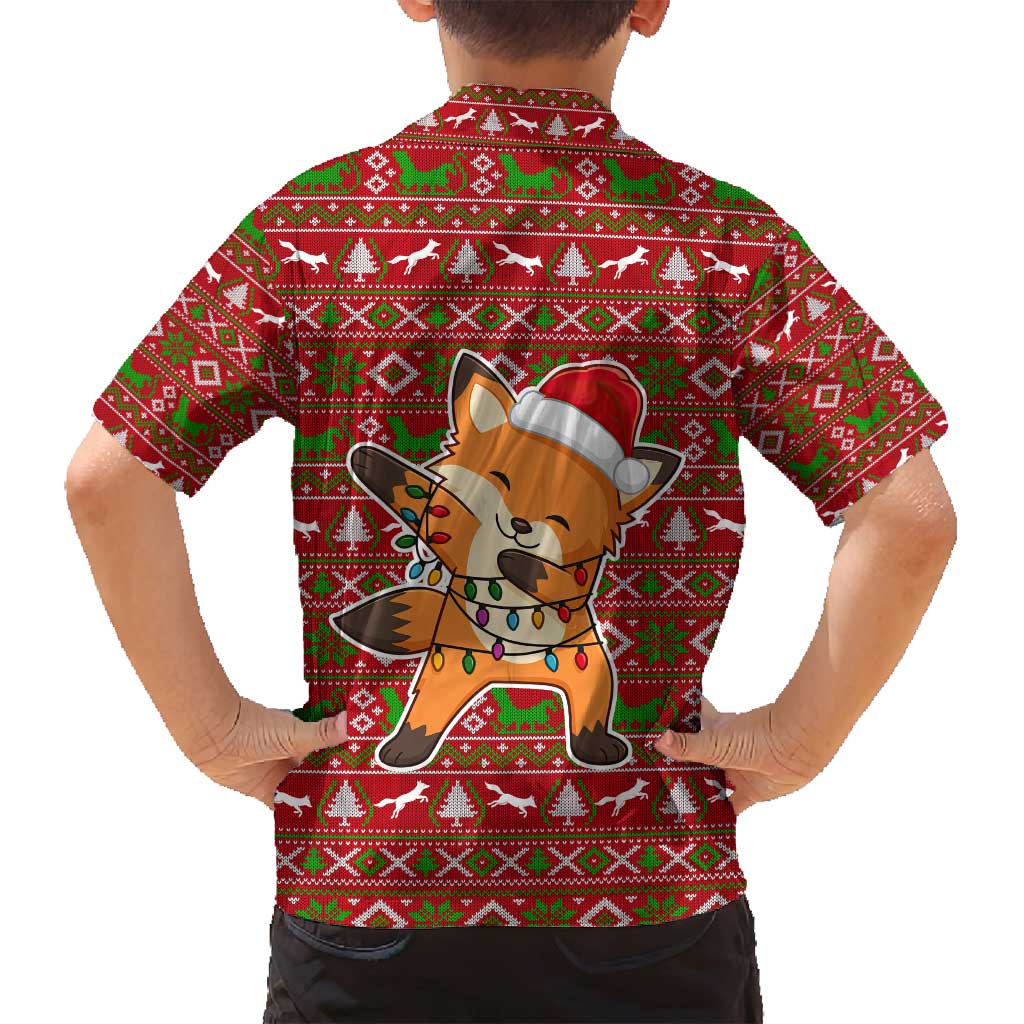 Oh For Fox Sake Christmas Family Matching Off Shoulder Short Dress and Hawaiian Shirt Xmas Holiday Patterns - Wonder Print Shop