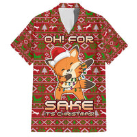 Oh For Fox Sake Christmas Family Matching Off Shoulder Short Dress and Hawaiian Shirt Xmas Holiday Patterns - Wonder Print Shop