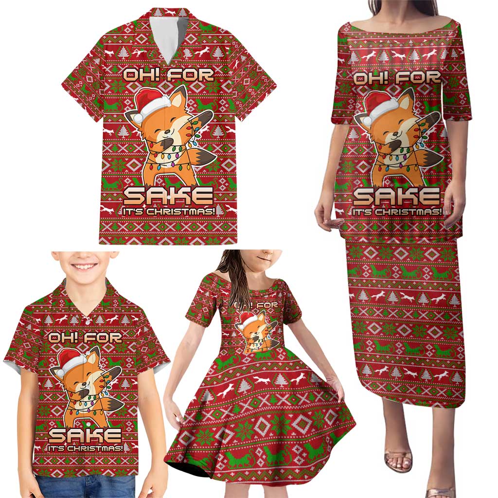 Oh For Fox Sake Christmas Family Matching Puletasi and Hawaiian Shirt Xmas Holiday Patterns - Wonder Print Shop