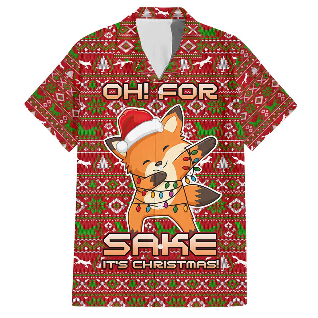 Oh For Fox Sake Christmas Family Matching Short Sleeve Bodycon Dress and Hawaiian Shirt Xmas Holiday Patterns - Wonder Print Shop