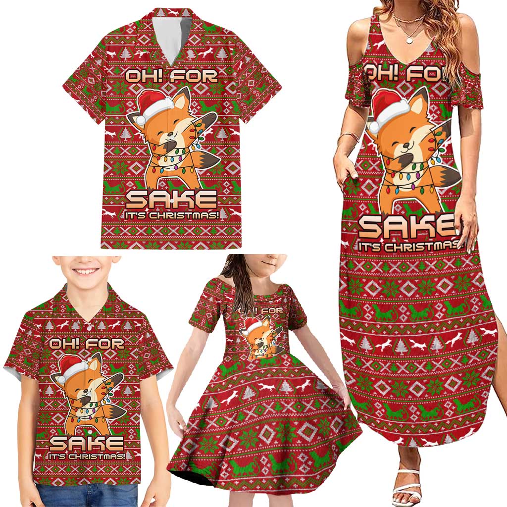 Oh For Fox Sake Christmas Family Matching Summer Maxi Dress and Hawaiian Shirt Xmas Holiday Patterns - Wonder Print Shop