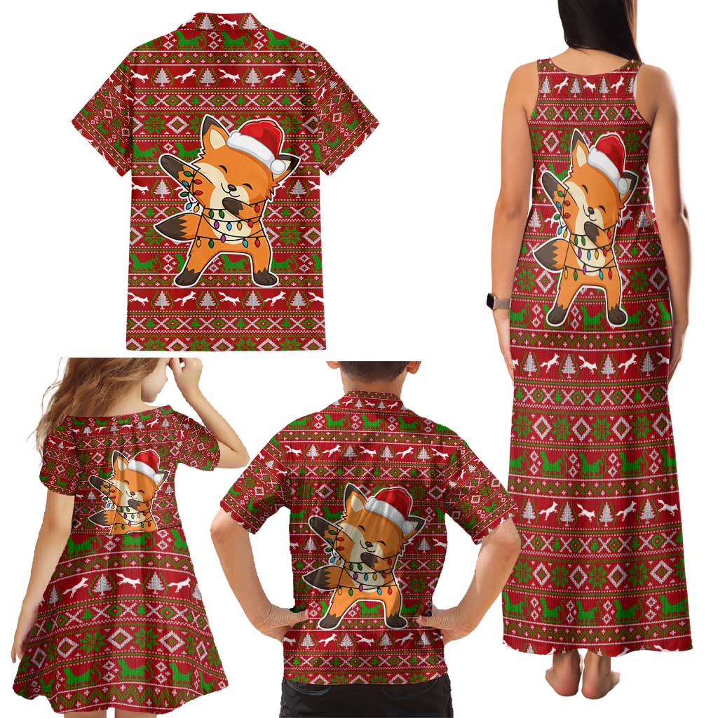 Oh For Fox Sake Christmas Family Matching Tank Maxi Dress and Hawaiian Shirt Xmas Holiday Patterns - Wonder Print Shop