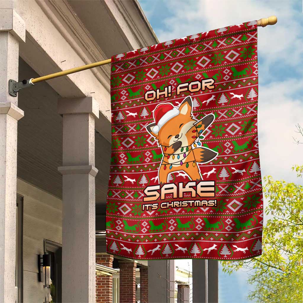 Oh For Fox Sake Christmas Garden Flag Xmas Holiday Patterns - Wonder Print Shop