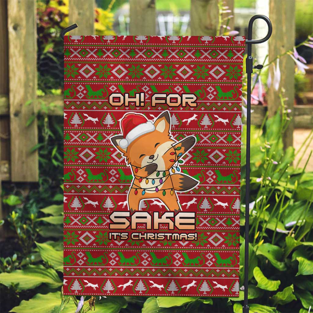 Oh For Fox Sake Christmas Garden Flag Xmas Holiday Patterns - Wonder Print Shop
