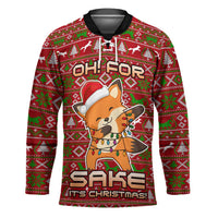 Oh For Fox Sake Christmas Hockey Jersey Xmas Holiday Patterns - Wonder Print Shop