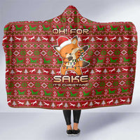 Oh For Fox Sake Christmas Hooded Blanket Xmas Holiday Patterns - Wonder Print Shop