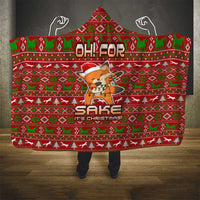 Oh For Fox Sake Christmas Hooded Blanket Xmas Holiday Patterns - Wonder Print Shop
