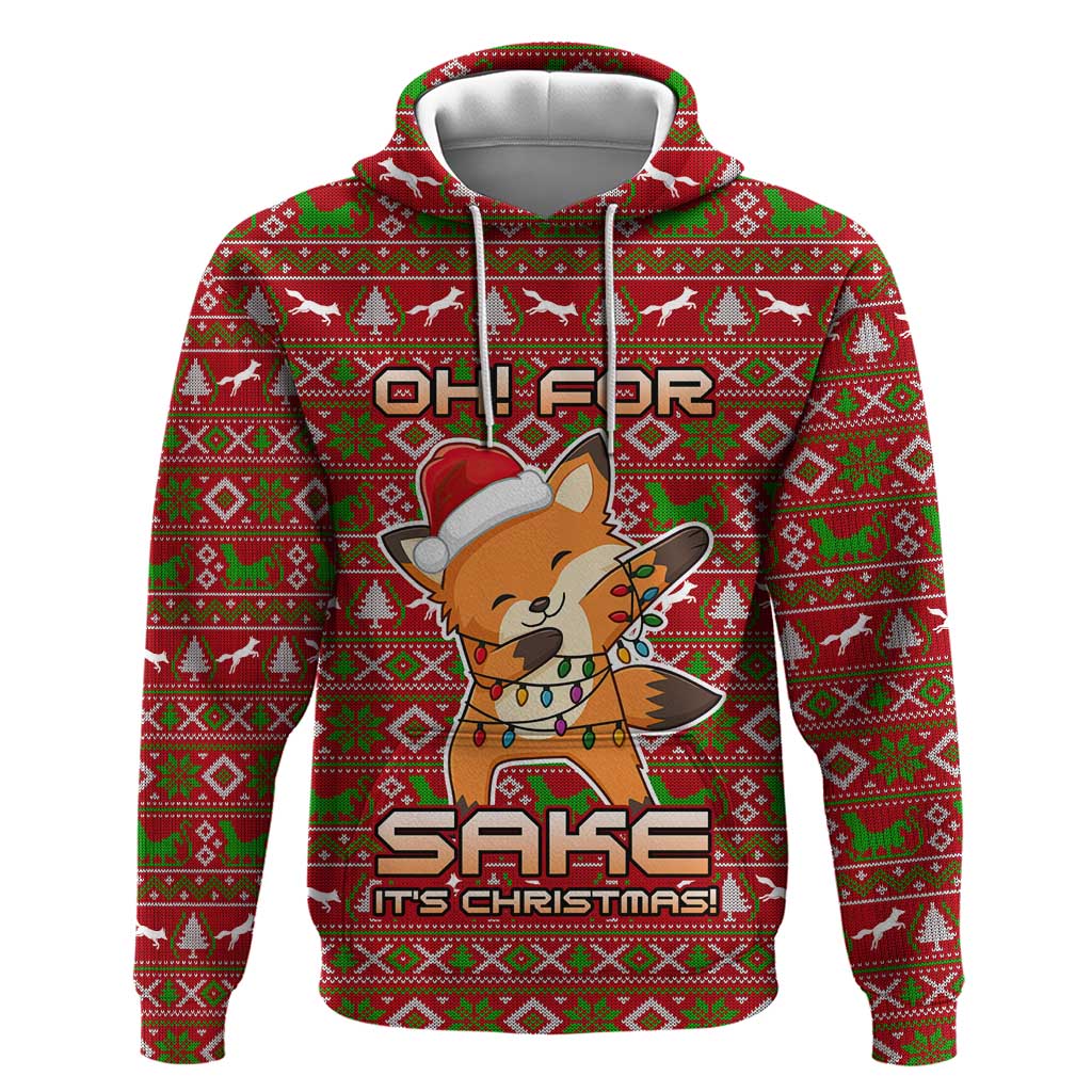 Oh For Fox Sake Christmas Hoodie Xmas Holiday Patterns - Wonder Print Shop