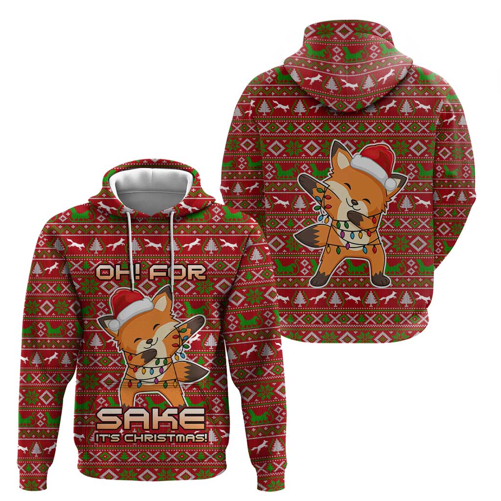 Oh For Fox Sake Christmas Hoodie Xmas Holiday Patterns - Wonder Print Shop