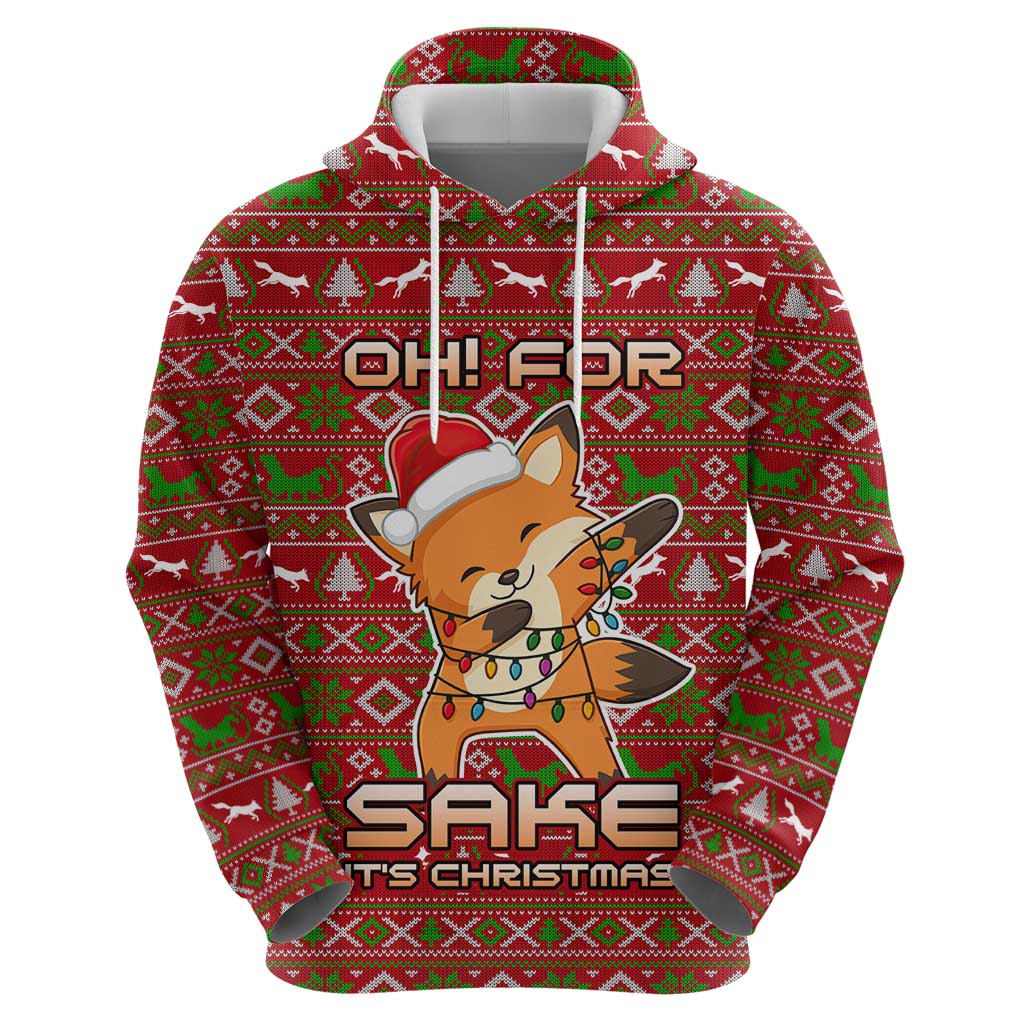 Oh For Fox Sake Christmas Hoodie Xmas Holiday Patterns - Wonder Print Shop