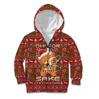Oh For Fox Sake Christmas Kid Hoodie Xmas Holiday Patterns - Wonder Print Shop