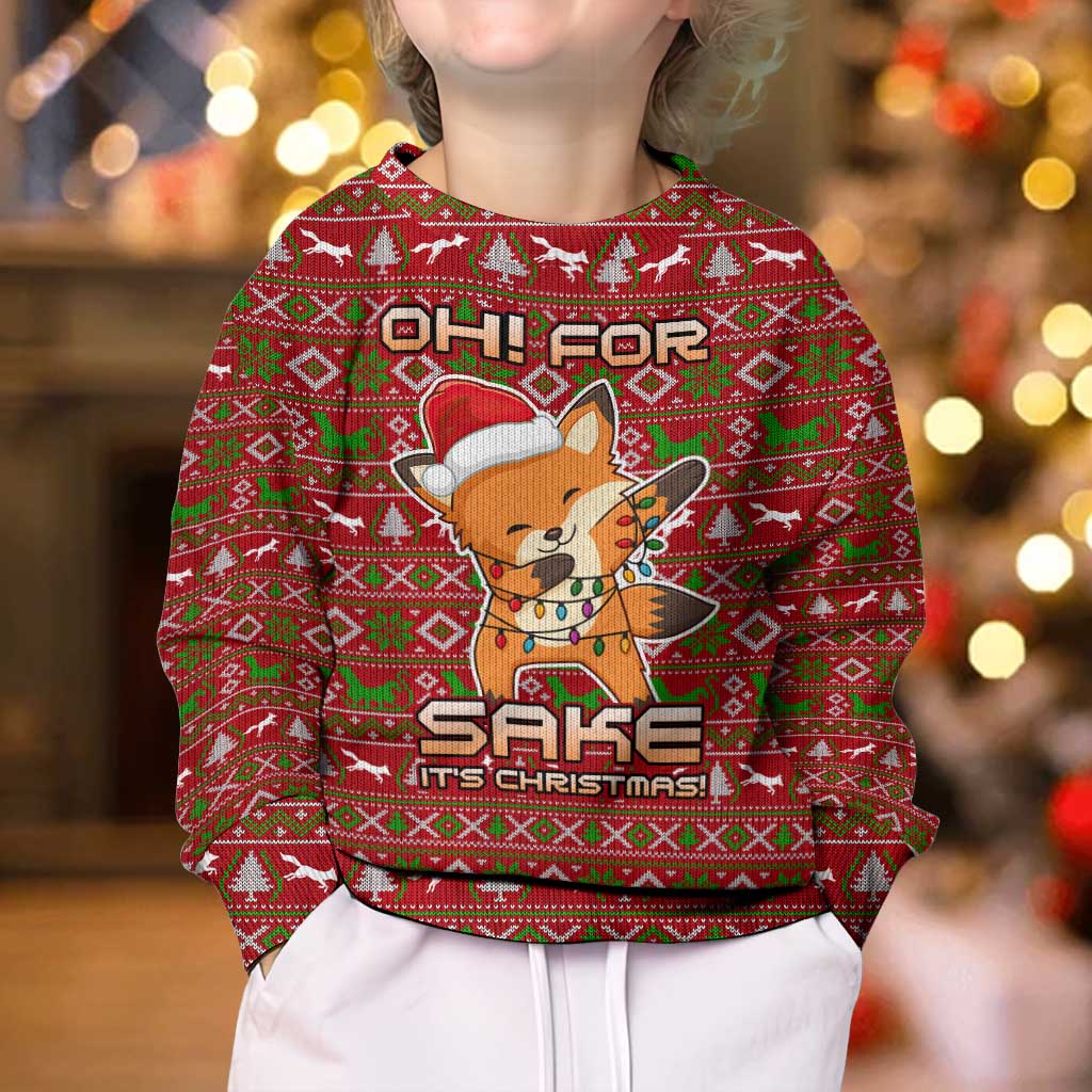 Oh For Fox Sake Christmas Kid Ugly Christmas Sweater Xmas Holiday Patterns - Wonder Print Shop