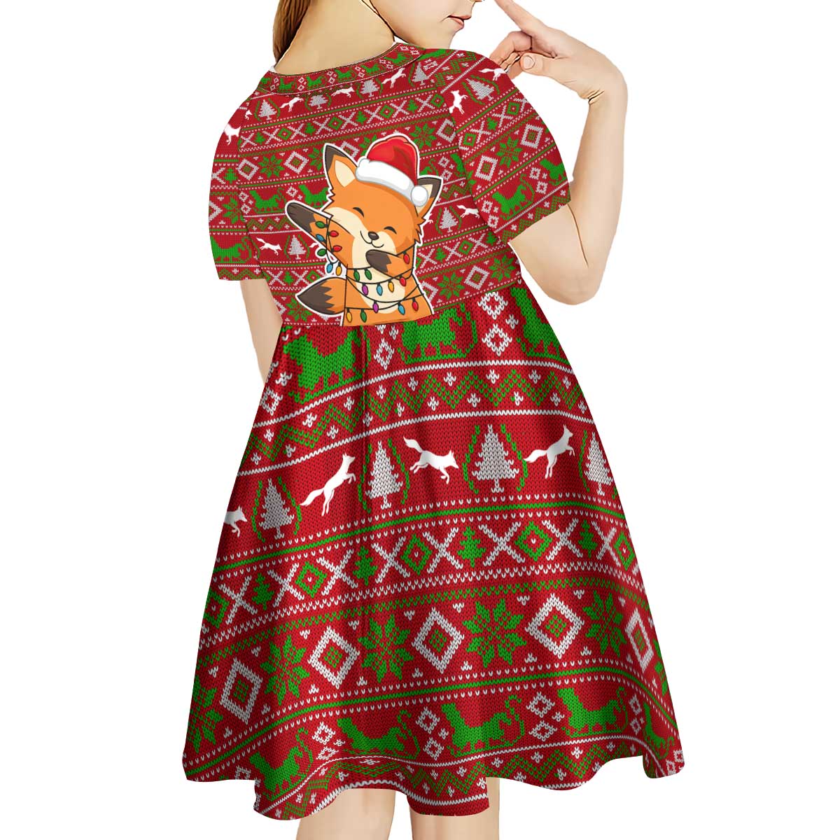 Oh For Fox Sake Christmas Kid Short Sleeve Dress Xmas Holiday Patterns - Wonder Print Shop